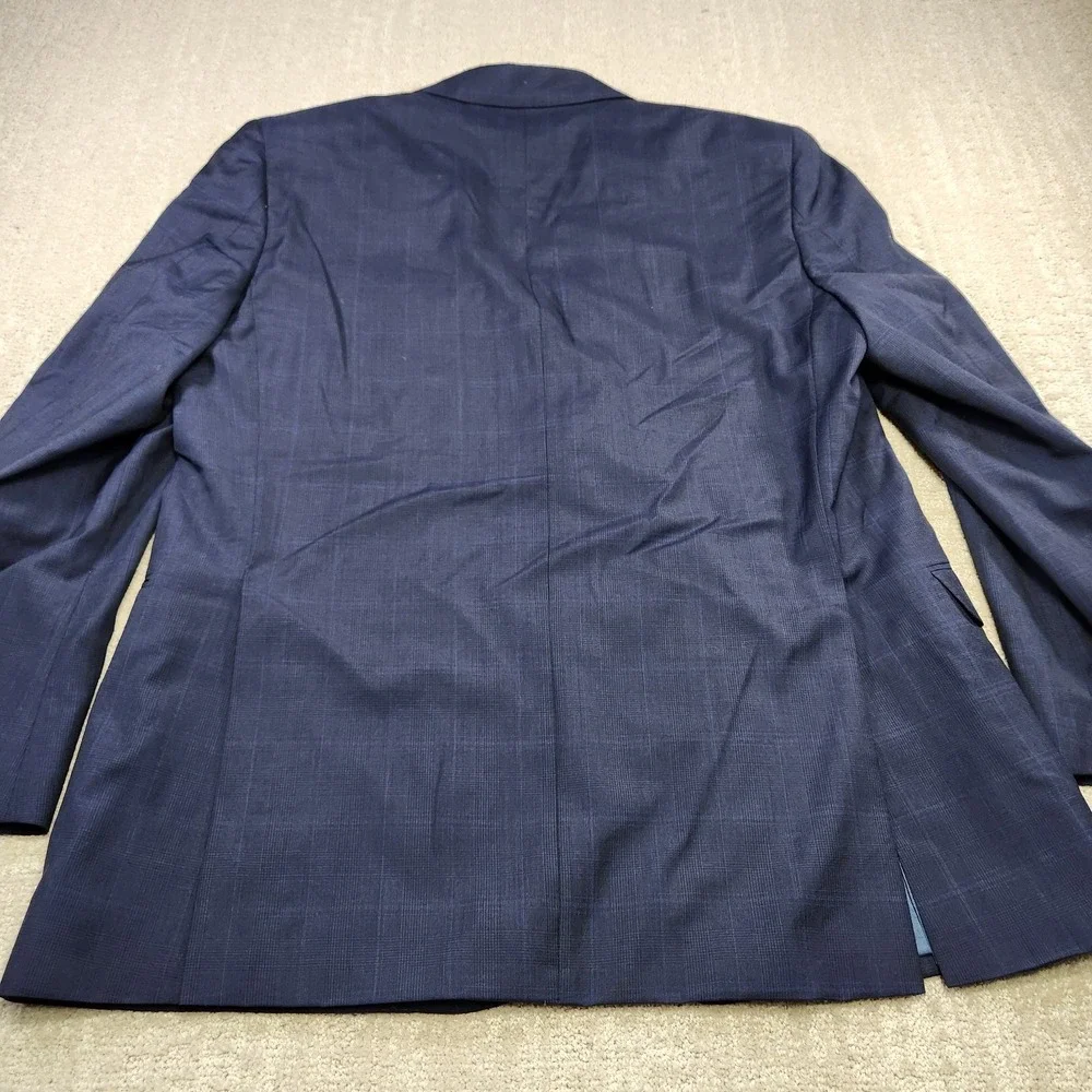 Brooks‎ Brothers Blazer Men 44R Blue Plaid Tollegno Wool Regent Fit *READ